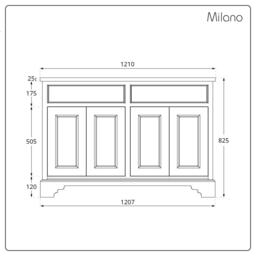 Milano 1200mm Light Grey Vanity Unit with Classic T-Bar Gold Handles - thumbnail 9