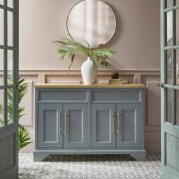 Milano 1200mm Light Grey Vanity Unit with Classic T-Bar Gold Handles - thumbnail 2