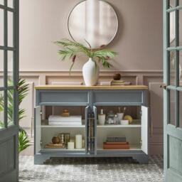 Milano 1200mm Light Grey Vanity Unit with Classic T-Bar Gold Handles - thumbnail 3