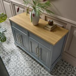 Milano 1200mm Light Grey Vanity Unit with Classic T-Bar Gold Handles - thumbnail 4