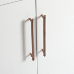 Milano 800mm White Vanity Unit with Inset Basin & Copper Bar Handle - thumbnail 6