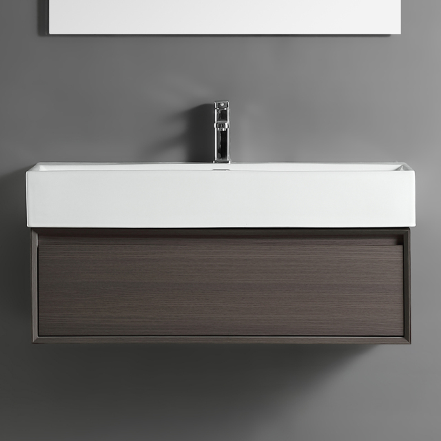Milano Liana - Dark Walnut 1010mm Waterproof Wall Hung Modern Vanity Unit with Basin