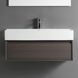 Milano Liana - Dark Walnut 1010mm Waterproof Wall Hung Modern Vanity Unit with Basin