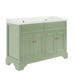 Pastel Green Luxury Traditional 1200mm Free Standing Vanity Unit with Basin - Oil Rubbed Bronze Classic Round Handle - thumbnail 3