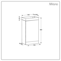 Dark Green Modern 400mm Floor Standing Bathroom Vanity Unit - Black Finger Pull Handle - thumbnail 5