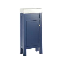 400mm Navy Traditional Cloakroom Vanity Unit with Basin & Gold Knob Handle - thumbnail 4