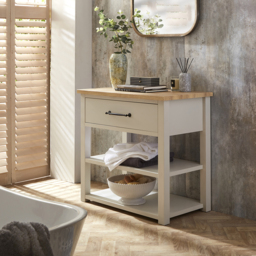 840mm Antique White Vanity Unit with Black Bar Handle Milano Henley - thumbnail 3