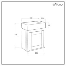 400mm Black Grey Wall Hung Vanity Unit with Black Basin & Chrome Bar Handle - thumbnail 8