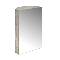 Milano Lurus - Concrete Grey Modern Corner Mirrored Cabinet - 450mm x 650mm