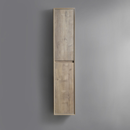 Milano Bromley - Chestnut Waterproof 1500mm Tall Wall Hung Bathroom Storage Cabinet
