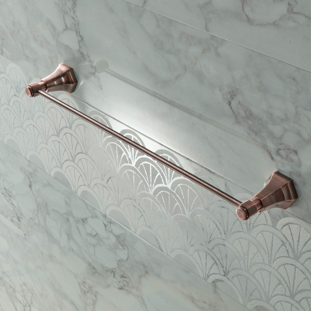 Milano Earlham - Art Deco 600mm Towel Rail - Aged Bronze