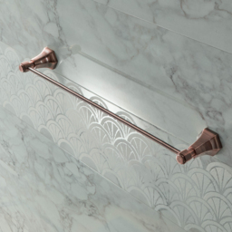 Milano Earlham - Art Deco 600mm Towel Rail - Aged Bronze