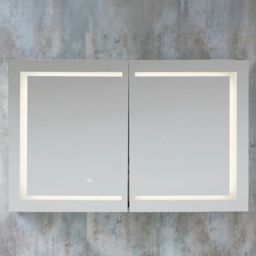 Milano Athos - Modern Anti-Fog LED Mirrored Cabinet - 1200mm x 750mm