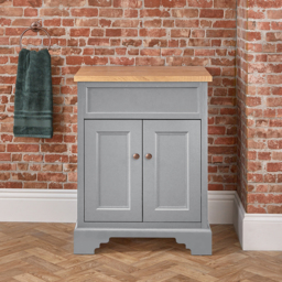 Milano Thornton - Light Grey 645mm Traditional Vanity Unit with Classic Round Aged Bronze Handles