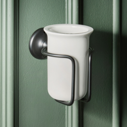 Milano Elizabeth - Traditional Wall Hung Tumbler Holder - Black