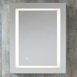 Milano Athos - Modern Anti-Fog LED Mirrored Cabinet - 600mm x 750mm