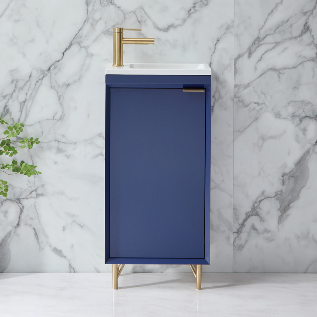 Milano Edge - 400mm Modern Cloakroom Vanity Unit with Basin - Choice of Finish and Handles
