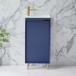 Milano Edge - 400mm Modern Cloakroom Vanity Unit with Basin - Choice of Finish and Handles