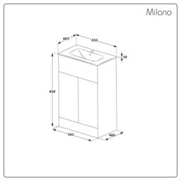 600mm Freestanding Vanity Unit with Inset Basin & Chrome Pull Handle - thumbnail 8