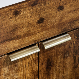 Dark Oak Modern 500mm Free Standing Basin Vanity Unit with Brushed Gold Pull Handles - thumbnail 6