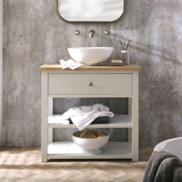 840mm Round Basin Bathroom Vanity Unit with Gold Handle Milano Henley