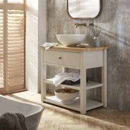 840mm Round Basin Bathroom Vanity Unit with Gold Handle Milano Henley - thumbnail 3