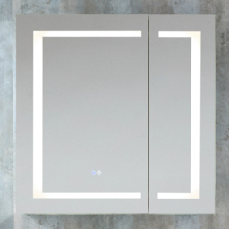 Milano Athos - Modern Anti-Fog LED Mirrored Cabinet - 750mm x 750mm