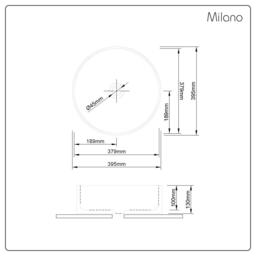 Black Grey 1200mm Wall Hung Open Shelf Double Round Countertop Basin Vanity Unit with LED Light Milano Bexley - thumbnail 8