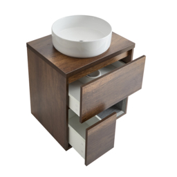 Milano Bexley - Black Grey 600mm Wall Hung Open Shelf Vanity Unit - thumbnail 6