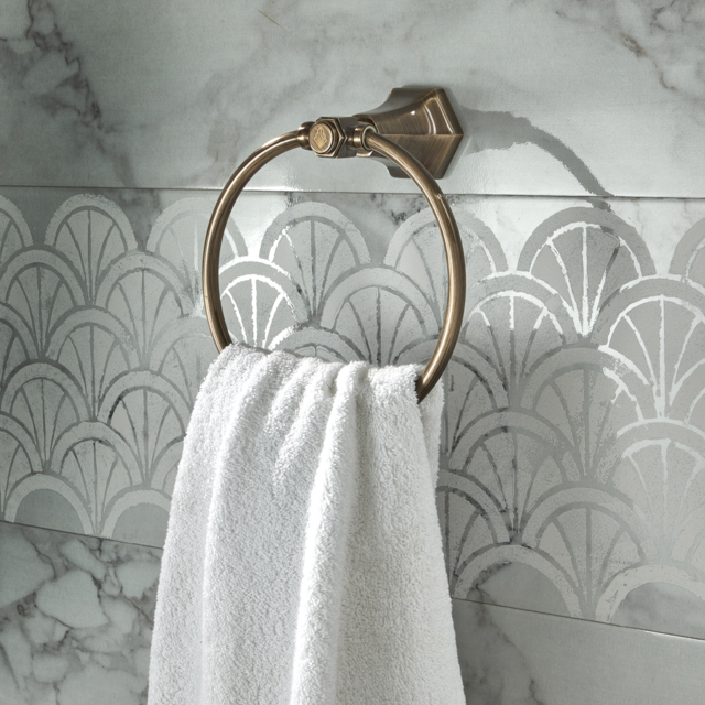 Milano Earlham - Art Deco Towel Ring - Aged Bronze