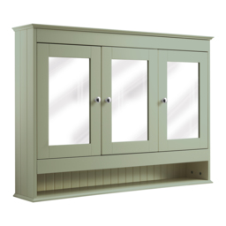 Milano Thornton - Pastel Green Traditional Mirrored Cabinet - 1050mm x 750mm - Chrome Classic Round Handles