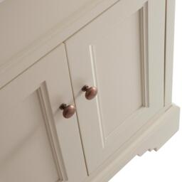 1200mm White Traditional Vanity Unit with Square Basins & Bronze Handles - thumbnail 8
