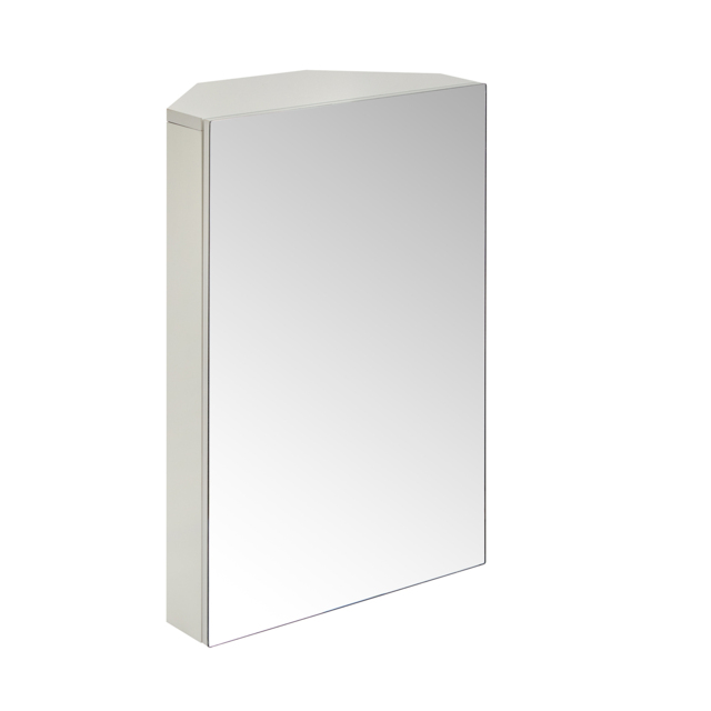 Milano Lurus - Gloss White Modern Corner Mirrored Cabinet - 450mm x 650mm