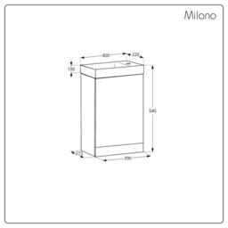 Milano Lurus - Black Grey 400mm Wall Hung Modern Cloakroom Vanity Unit with Black Basin and Black Finger Pull Handle - thumbnail 6