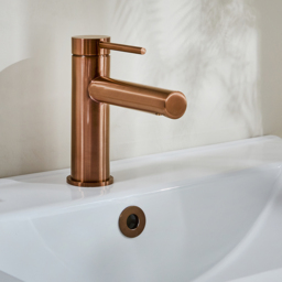 Dark Green 810mm Modern Basin Vanity Unit with Brushed Copper Finger Pull Handles - thumbnail 6