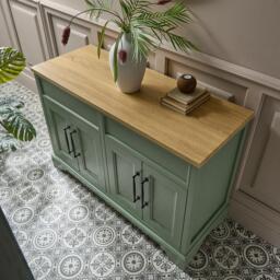 Milano Thornton - Black Grey 1210mm Traditional Vanity Unit with Classic Round Brushed Copper Handles - thumbnail 6