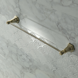 Milano Earlham - Art Deco 600mm Towel Rail - Aged Gold
