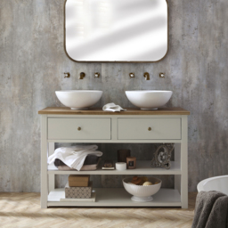 Milano Henley - Antique White 1215mm Vanity Unit - with Round Countertop Basin and Classic Round Aged Gold Handles