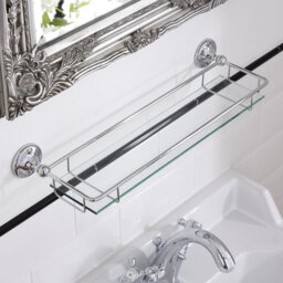 Milano Elizabeth - Traditional Glass Bathroom Shelf with Chrome Frame
