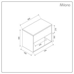 Light Oak 800mm Wall Hung Open Shelf Vanity Unit Milano Bexley - thumbnail 8