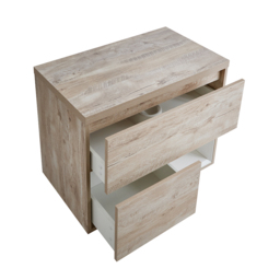 Light Oak 800mm Wall Hung Open Shelf Vanity Unit Milano Bexley - thumbnail 6