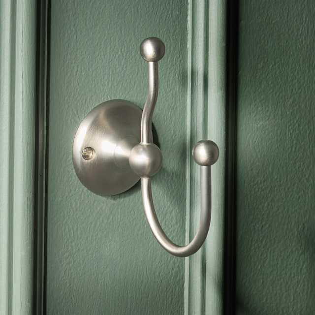 Milano Elizabeth - Traditional Double Robe Hook - Brushed Nickel