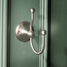 Milano Elizabeth - Traditional Double Robe Hook - Brushed Nickel