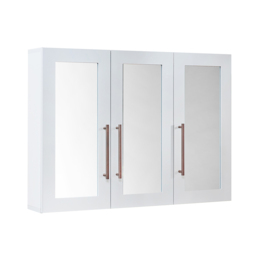 Milano Lurus - 900mm Mirrored Cabinet in White with Bronze Handles - thumbnail 4