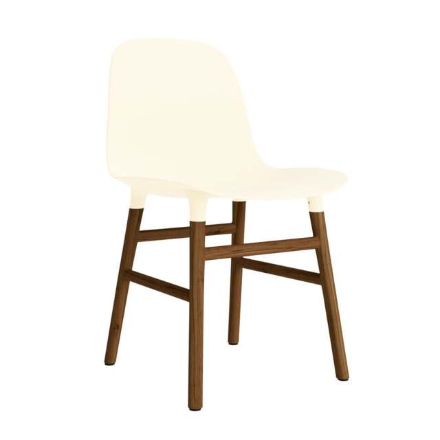 Normann Copenhagen Form Chair - Cream - Walnut Legs Shell Colour: Cream, Leg Colour: Walnut - image 1