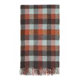 Bronte By Moon Merino Lambswool Patchwork Throw - Aqua/Rust