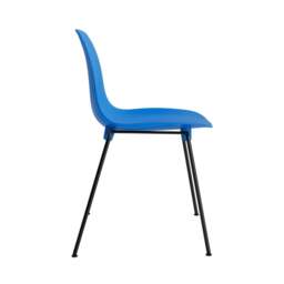 Normann Copenhagen Form Chair - Stacking - Bright Blue - Black Steel Legs Shell Colour: Bright Blue - thumbnail 3