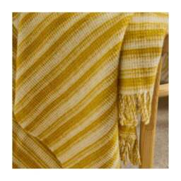 Tweedmill Textiles Pure New Wool Aber Stripe Throw - Yellow - thumbnail 5