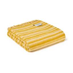 Tweedmill Textiles Pure New Wool Aber Stripe Throw - Yellow - thumbnail 1