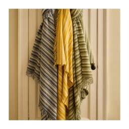 Tweedmill Textiles Pure New Wool Aber Stripe Throw - Yellow - thumbnail 7